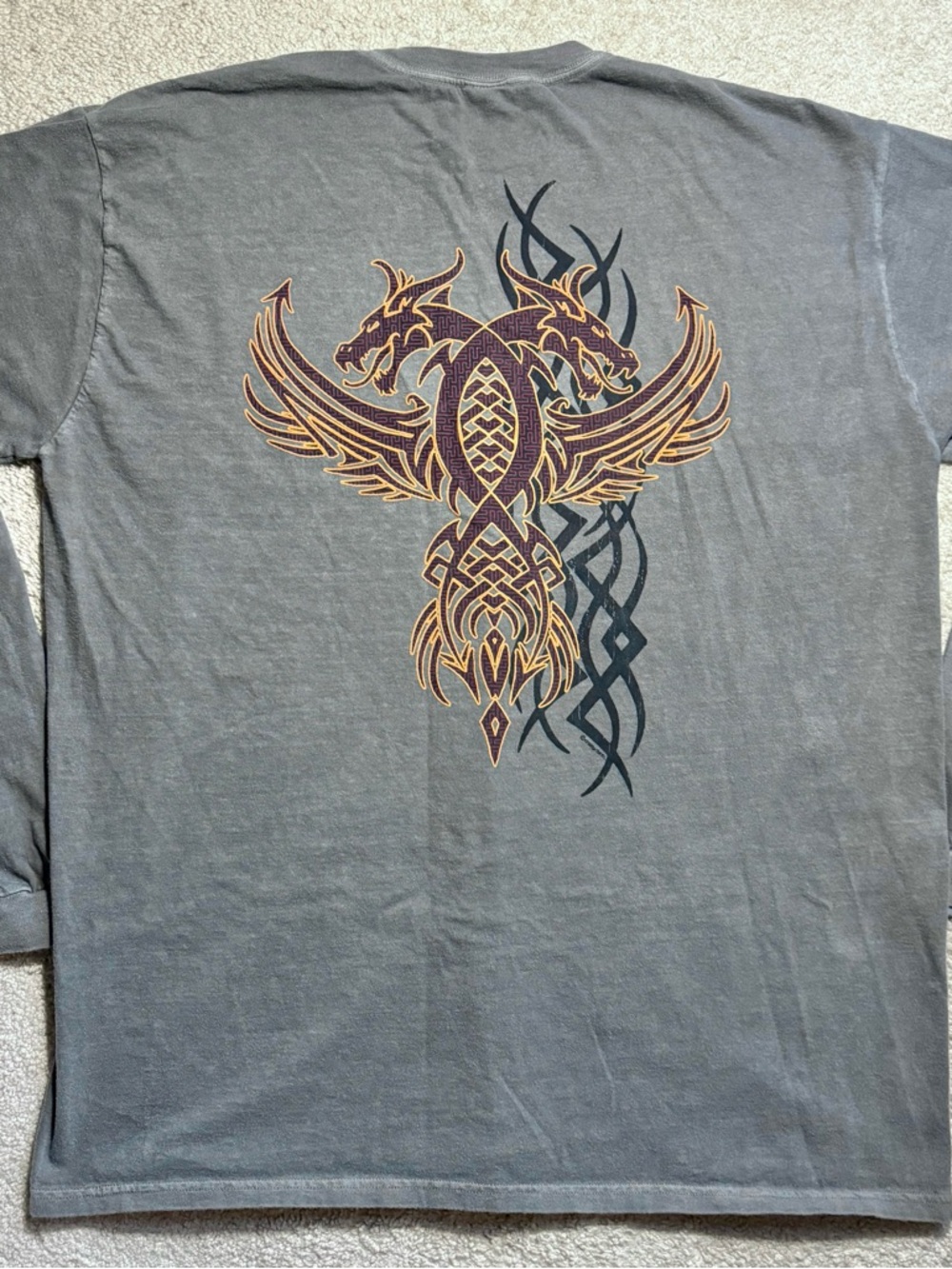 Y2K tribal dragon grunge long sleeve shirt XL Crazy Shirts Hawaii surf skater